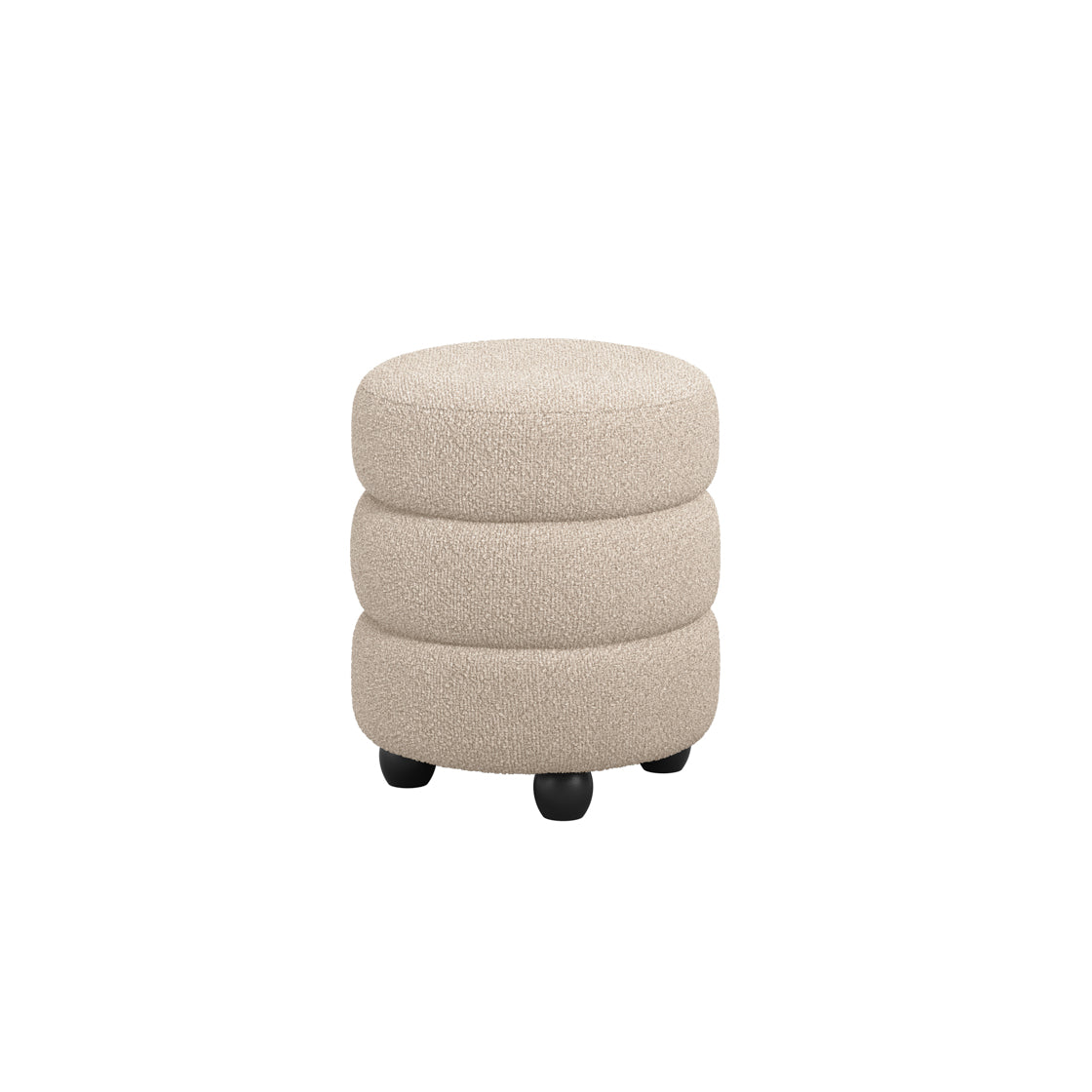 Antipodes Cream Chenille Round 3 Tier Pouffe