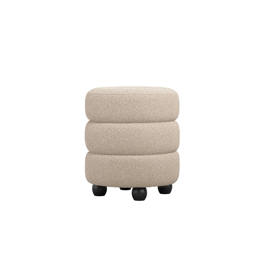 Antipodes Cream Chenille Round 3 Tier Pouffe