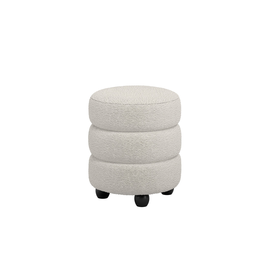 Antipodes Ivory Chenille Round 3 Tier Pouffe