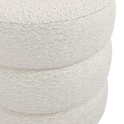Antipodes Ivory Chenille Round 3 Tier Pouffe