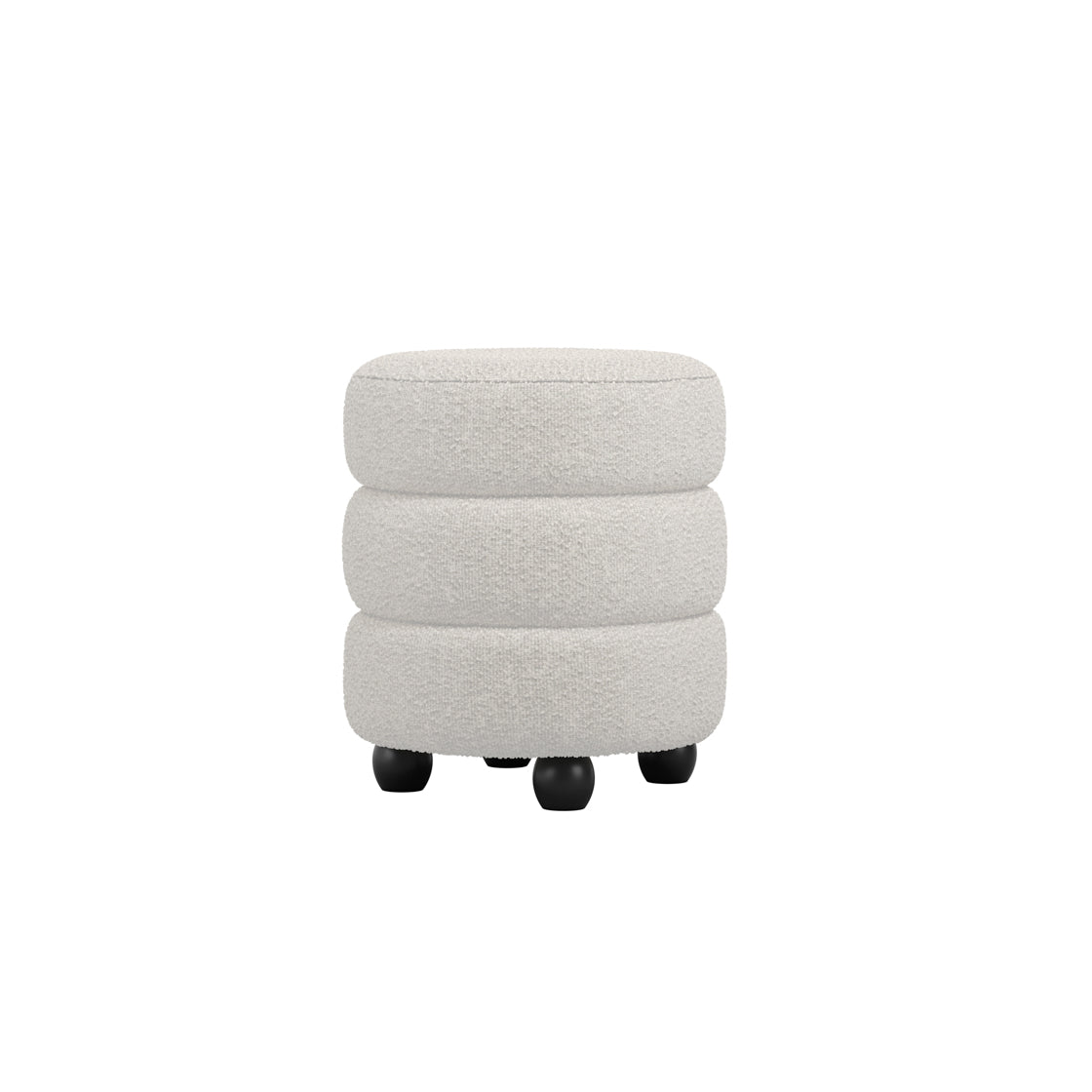 Antipodes Ivory Chenille Round 3 Tier Pouffe