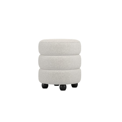 Antipodes Ivory Chenille Round 3 Tier Pouffe