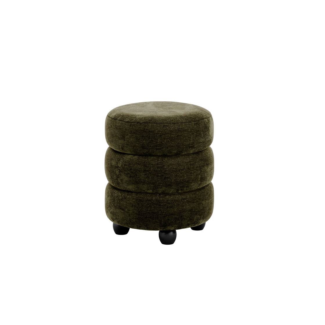Antipodes Olive Chenille Round 3 Tier Pouffe