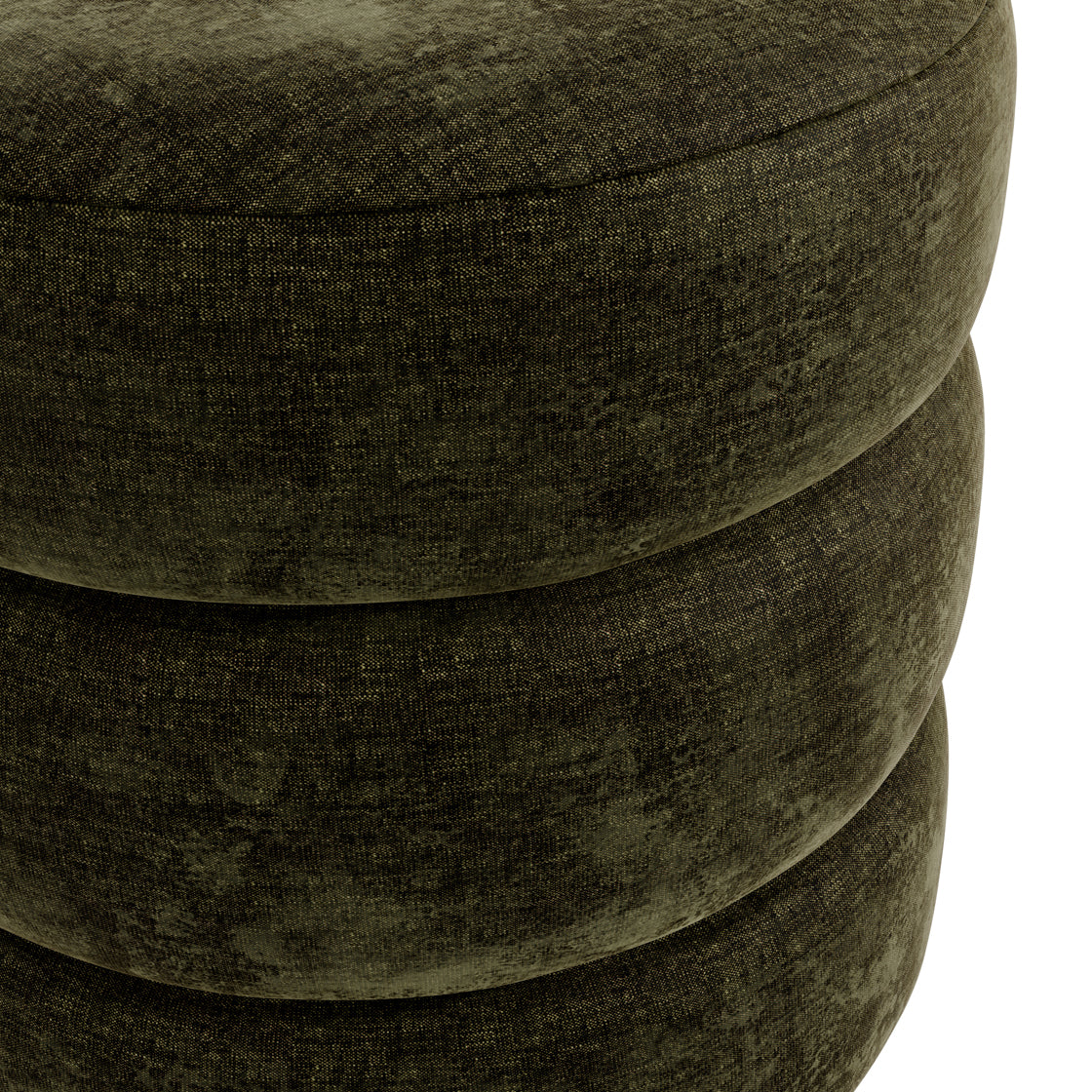 Antipodes Olive Chenille Round 3 Tier Pouffe