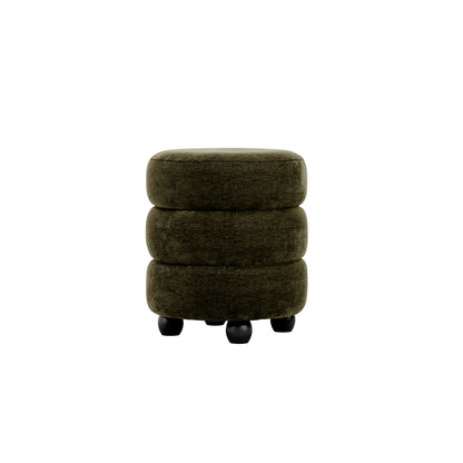 Antipodes Olive Chenille Round 3 Tier Pouffe