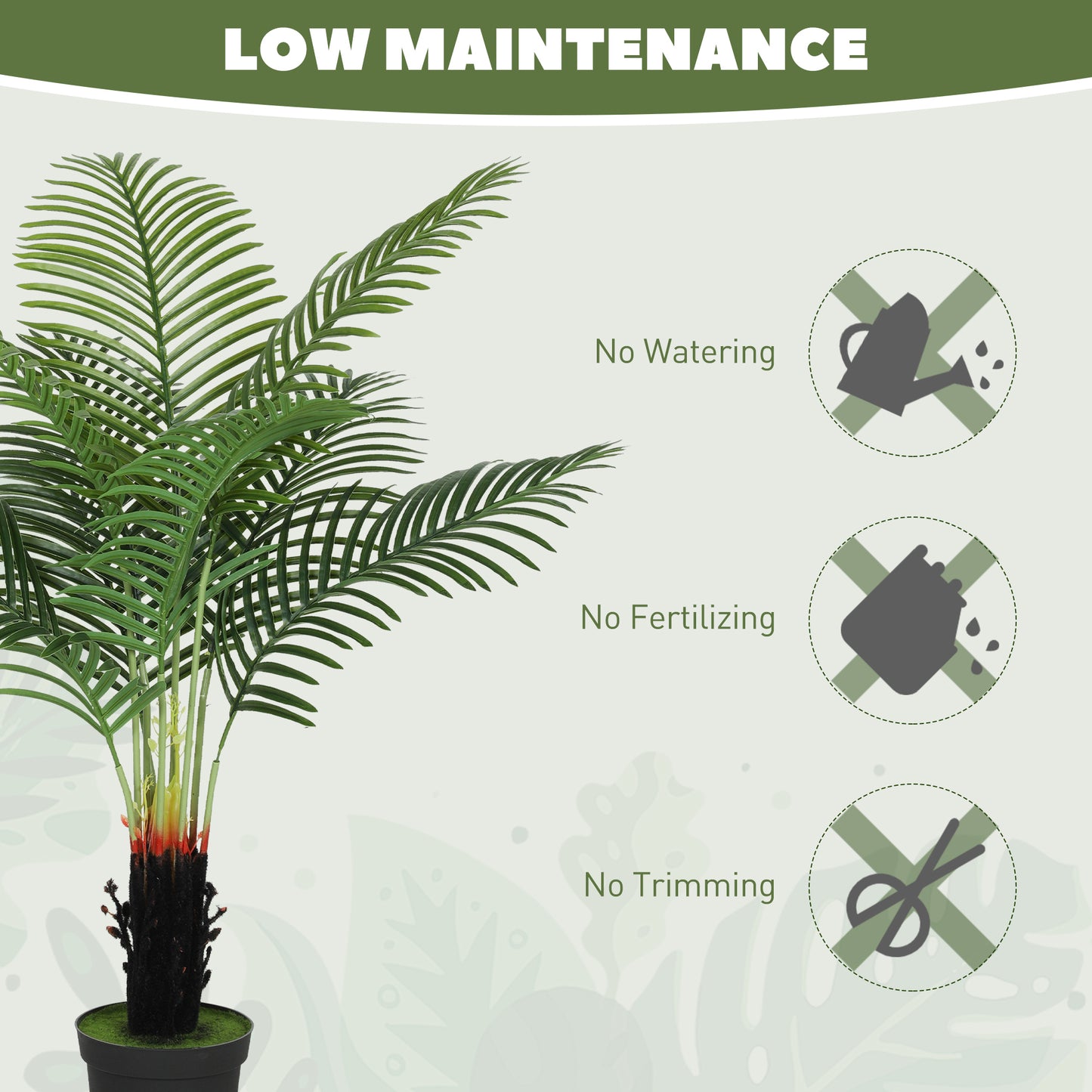 Sule Artificial Areca Palm With Compact Leaf Form In Pot H8 120cm Green