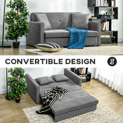 Lane Mili Snow Flannel Grey 2 Seater Sofa Bed With Built In Storage