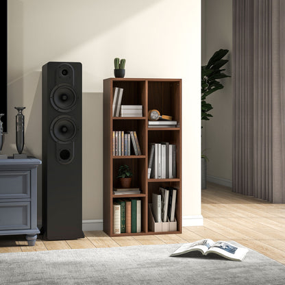 Nofivi Yofa Wood Walnut Effect 7 Cube Storage Bookcase
