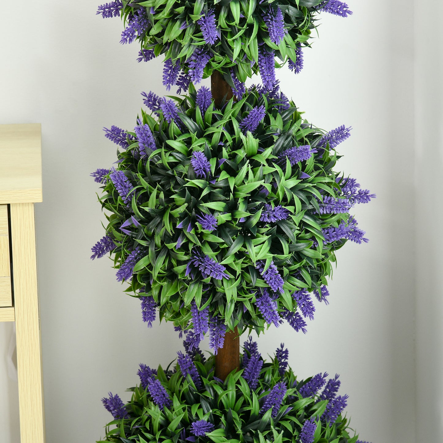 Lazi Set Of 2 Artificial Lavender Ball Trees In Decorative Pots H8 110cm