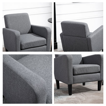 Sesuma  Set Of 2 Dove Grey Modern Accent Chairs With Black Legs