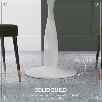 Lusose Metal And Steel Round Dining Table With Minimal Base For Small Dining Areas