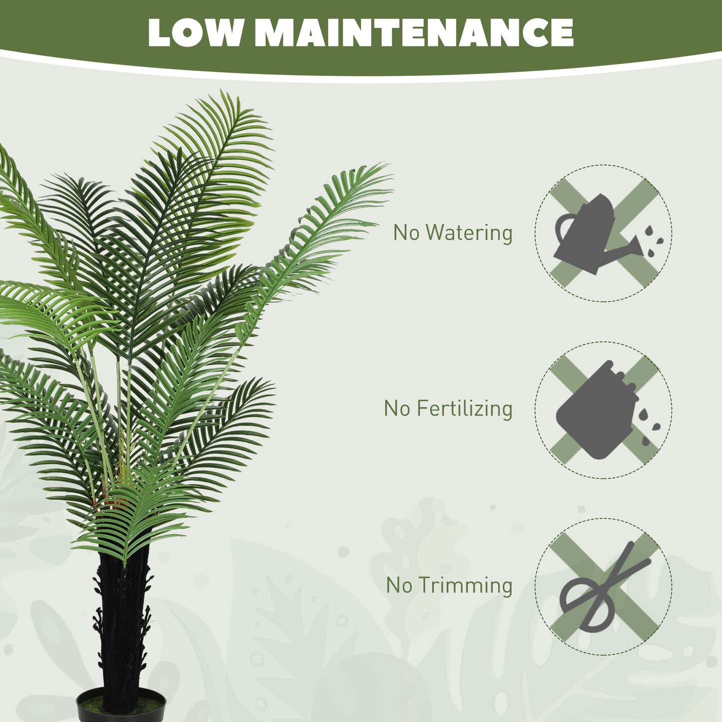 Seta Tall Artificial Areca Palm With Layered Leaf Detail In Pot H8 175cm Green