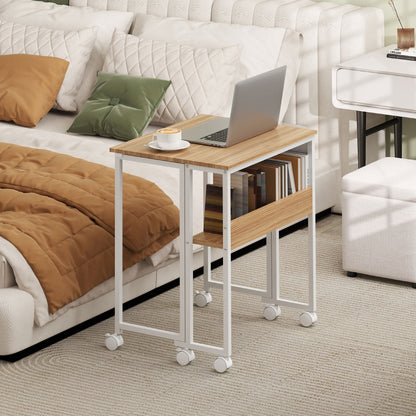 Noni 63cm Wooden Natural Drop Leaf Writing Desk