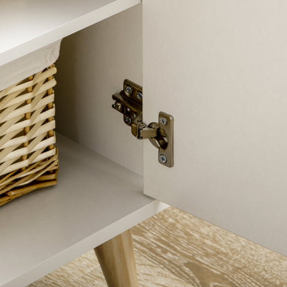 Diha White and Natural Scandi Sideboard 1 Storage Drawer 2 Doors Cabinet