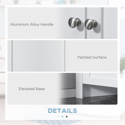 Dole Corner Bathroom Storage Cabinet With Cupboard And 3 Tier Shelves White