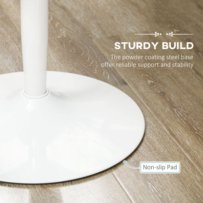 Dimi Metal White Minimal Round Dining Table For 2 70cm