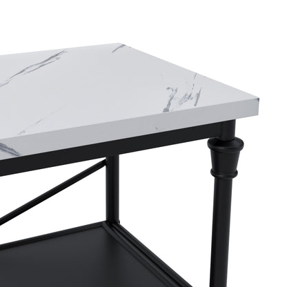 Lola Marble Effect Console Table 2 Shelves