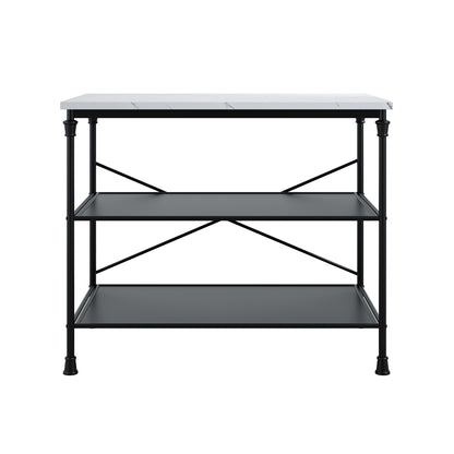 Lola Marble Effect Console Table 2 Shelves