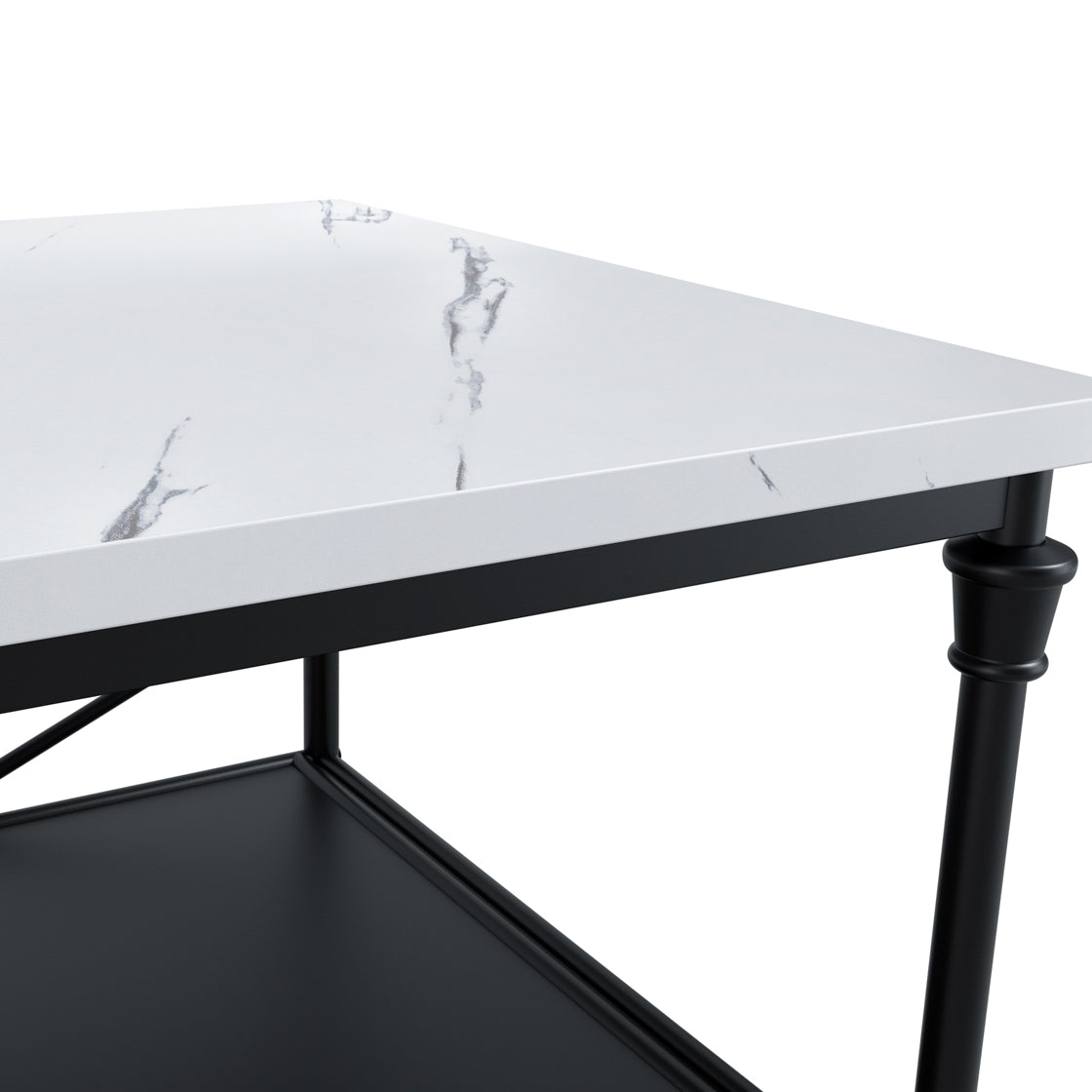 Lola Marble Effect Console Table 2 Shelves