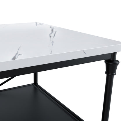 Lola Marble Effect Console Table 2 Shelves