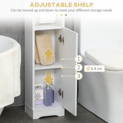 Vale Compact Narrow Bathroom Storage Cabinet In White