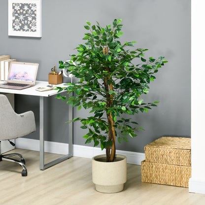 Larane Artificial Ficus Style Tree With Stabilised Pot Base In Green