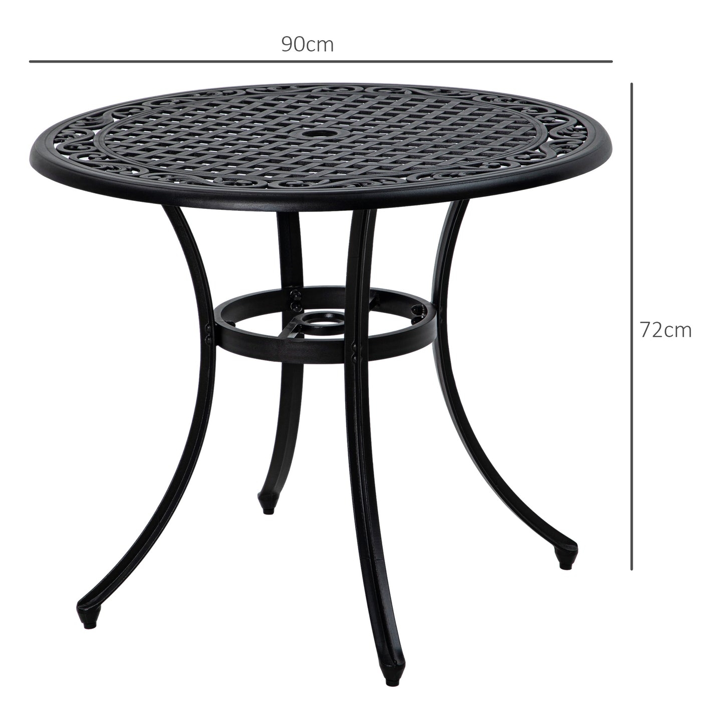 Tanodo 4 Seater Aluminium Round Garden Table With Parasol Hole