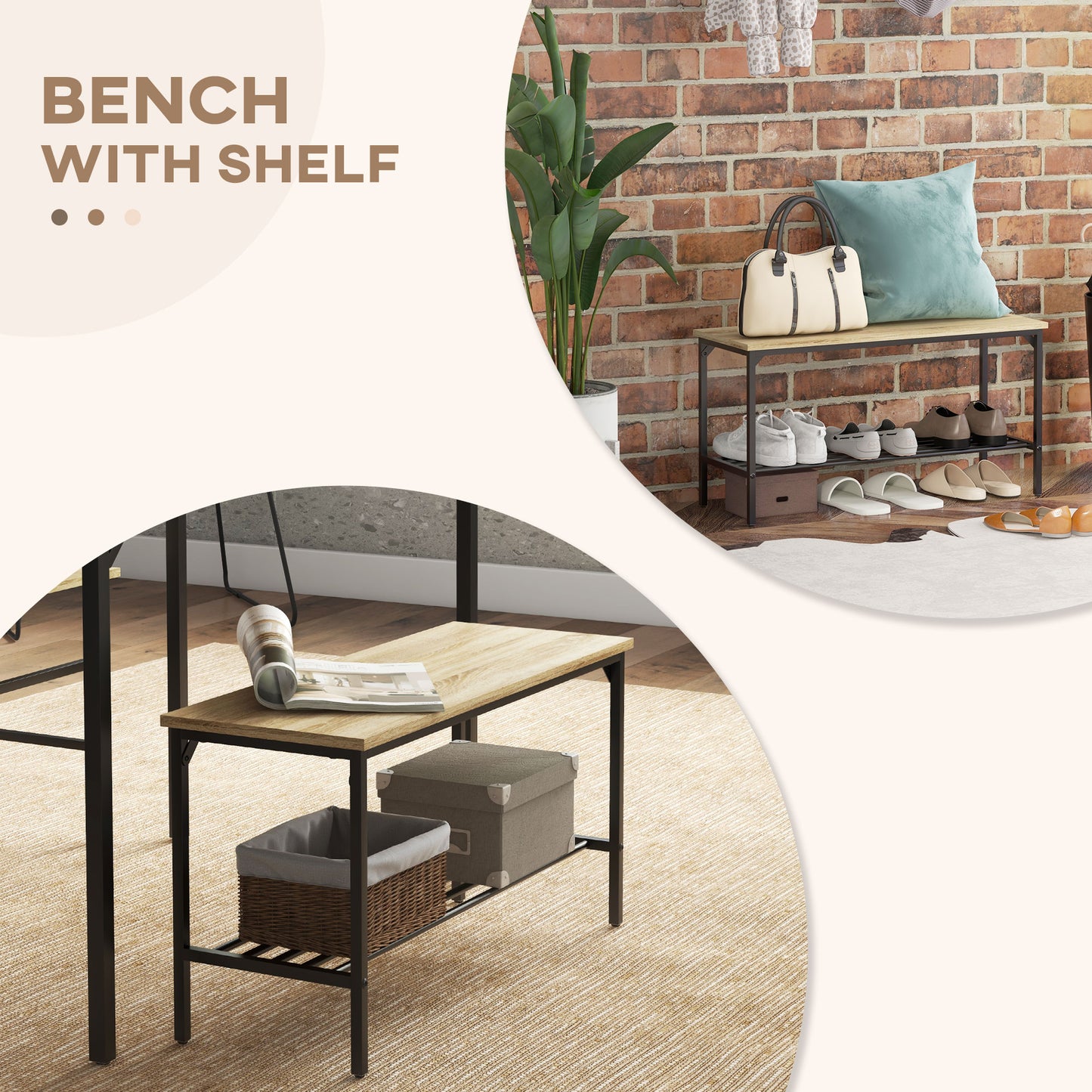 Kesudi Wooden Natural Square Dining Set Seating 4 With Bench