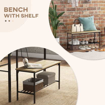 Kesudi Wooden Natural Square Dining Set Seating 4 With Bench