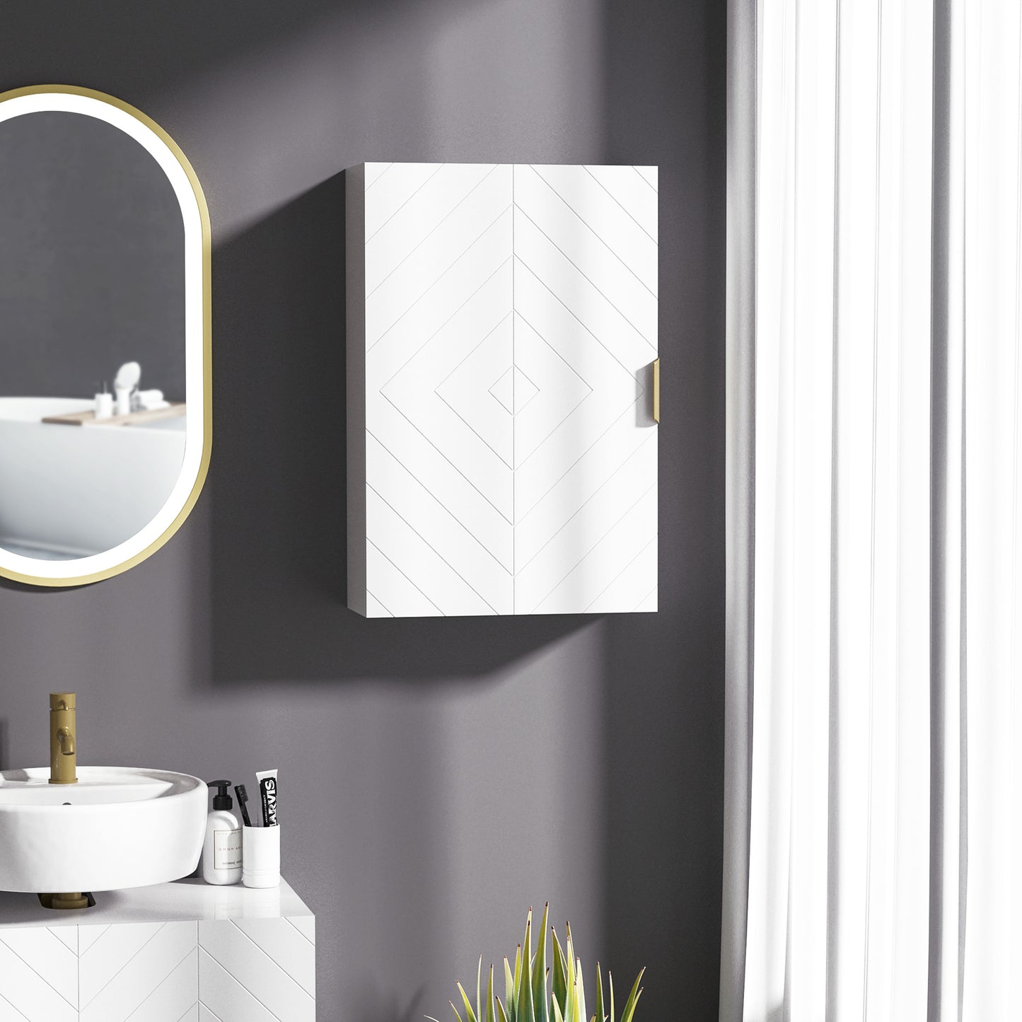 Mivi Hano Over Toilet Wall Mounted Storage Cabinet With Adjustable Shelving White