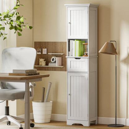 Morale Slim Bathroom Storage Cabinet With Integrated Sensor Lighting White