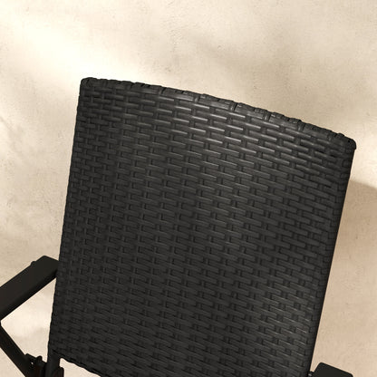 Luvaka Nene Rattan Black Folding Garden Chairs Set Of 2
