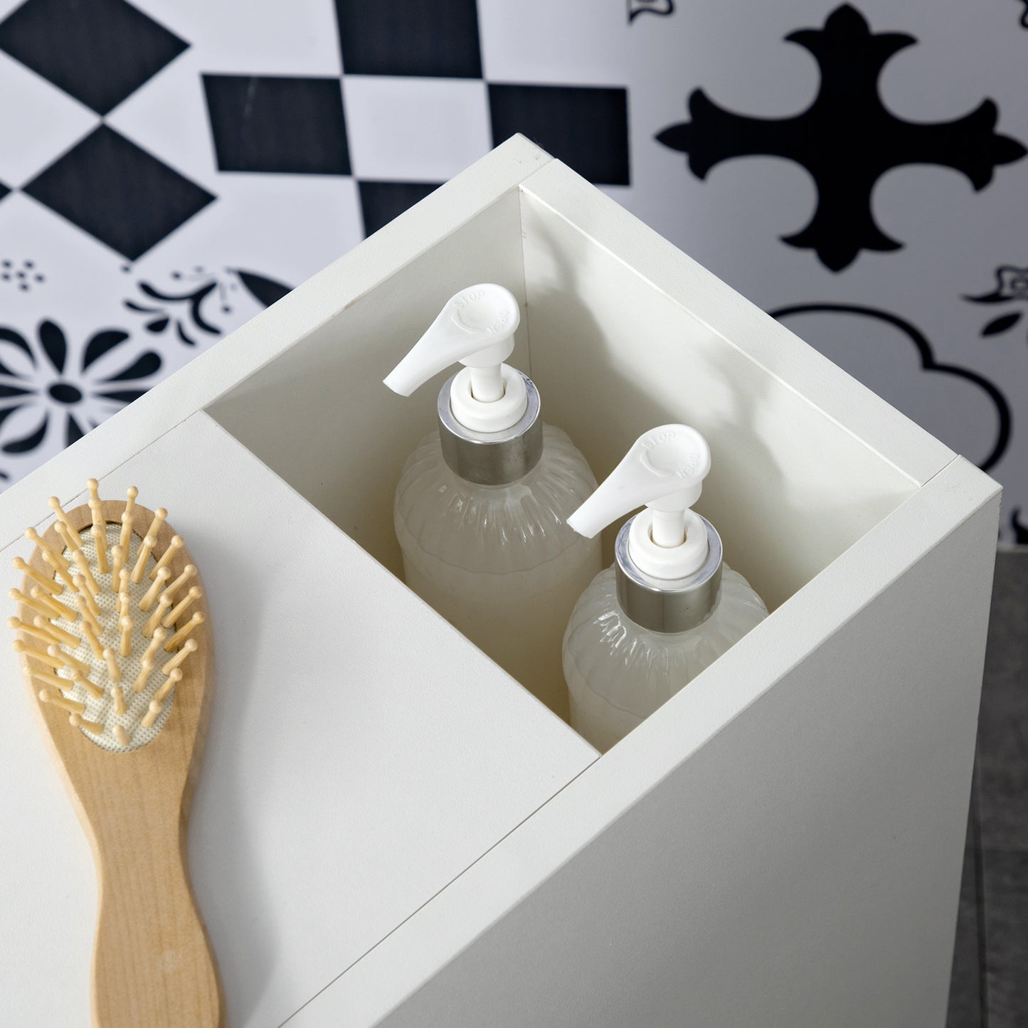 Toveka Slimline Bathroom Storage Cabinet In White
