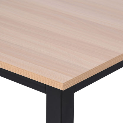 Pazi 120cm Wooden Black Writing Desk With Black Steel Frame