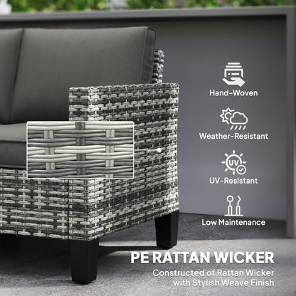 Kalazi Rattan Light Grey 2 Seater Outdoor Sofa With Cushions
