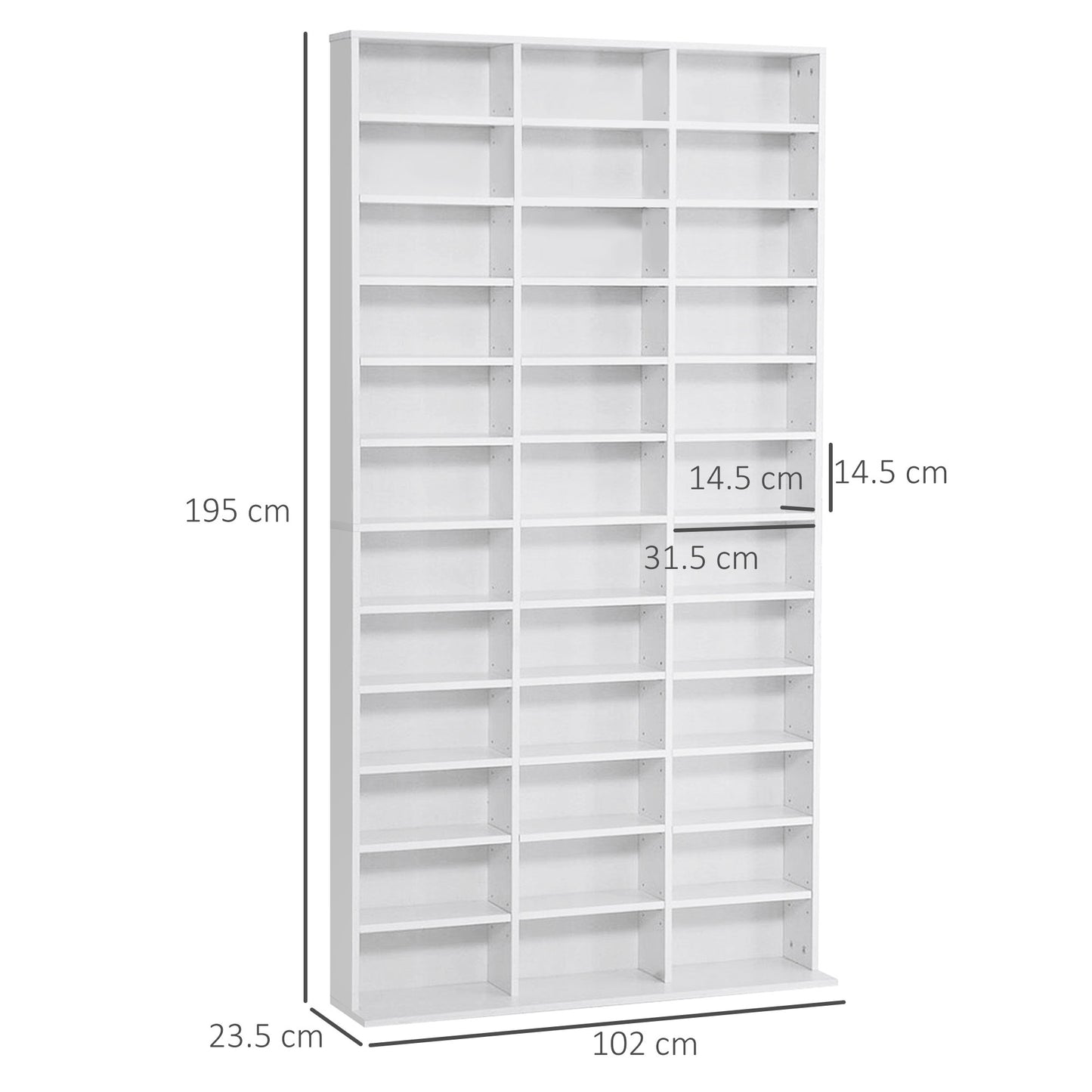 Vemini Wood White Storage Unit With 33 Adjustable Compartments