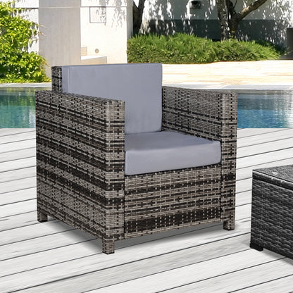 Roso Naba Rattan Grey Outdoor Armchair With Cushion