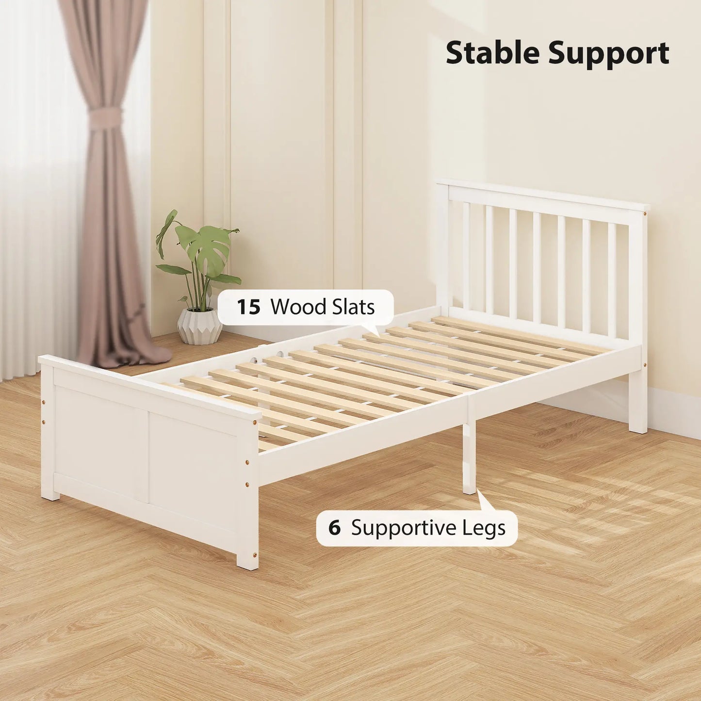 Sutton White Wooden Single Bed Frame 2 Integrated Storage Drawers