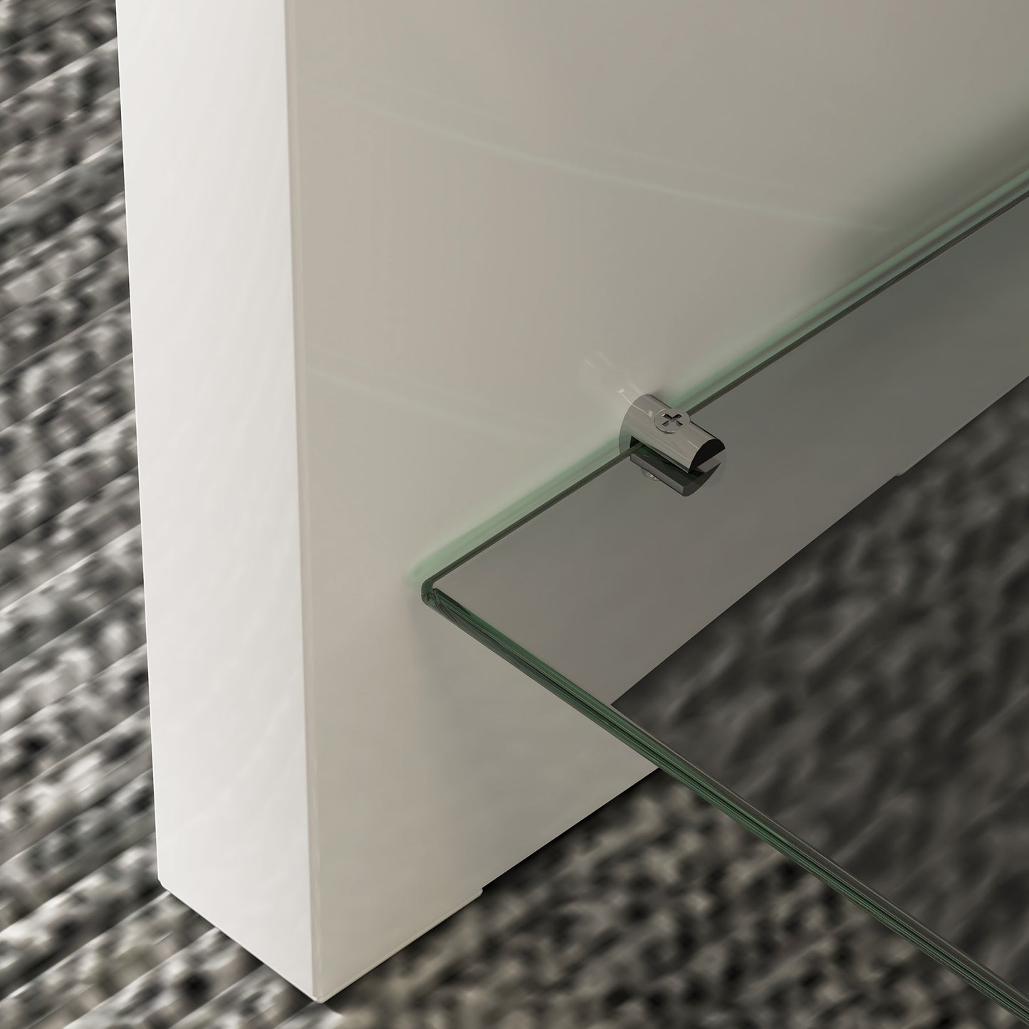 Velimo High Gloss White Curved 2 Tier Coffee Table