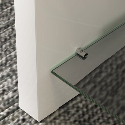 Velimo High Gloss White Curved 2 Tier Coffee Table