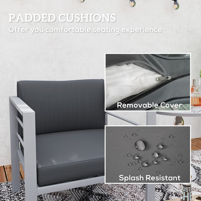 Movitte Metal Grey Single Outdoor Garden Sofa with Cushions