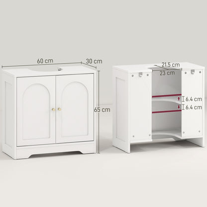 Mapa Under Sink Bathroom Storage Cabinet With Double Arched Doors White