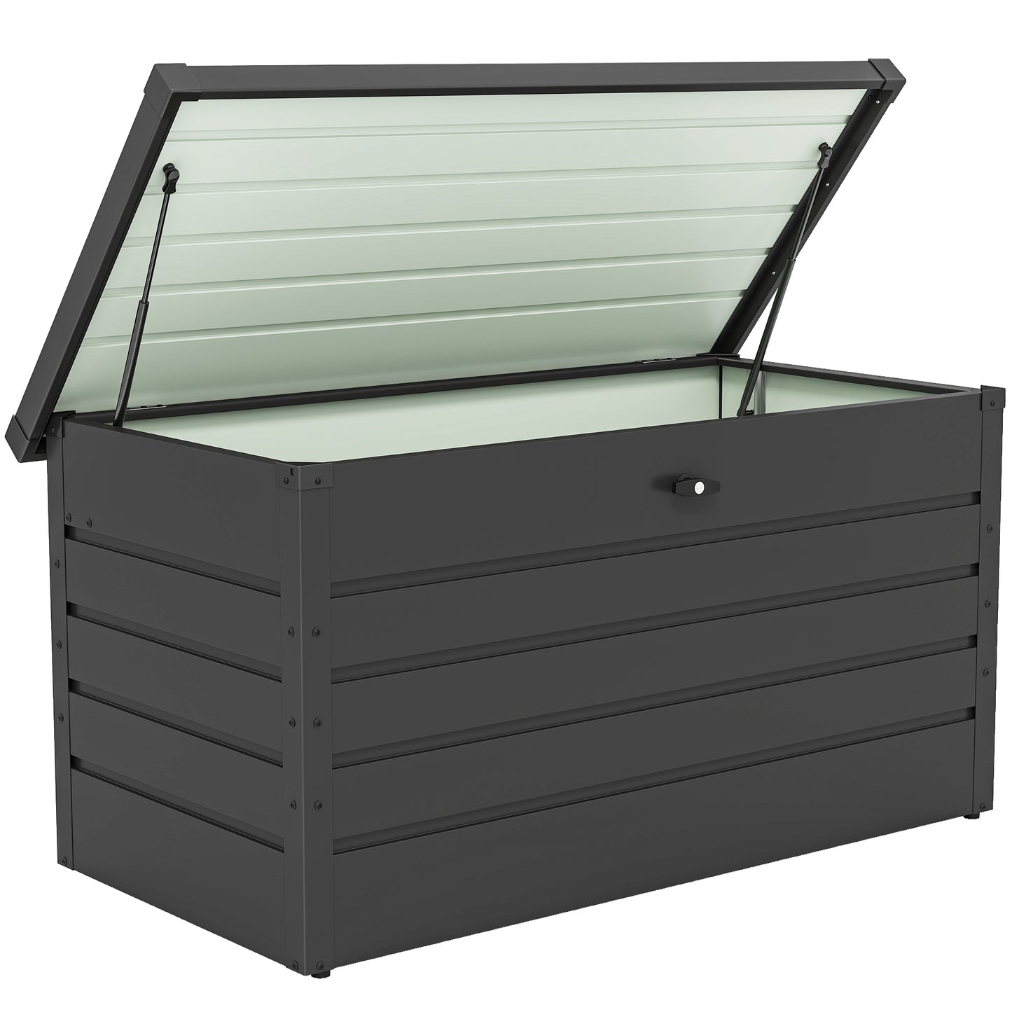 Ronamo Dark Grey Galvanised Steel Garden Storage Box 311 Litre