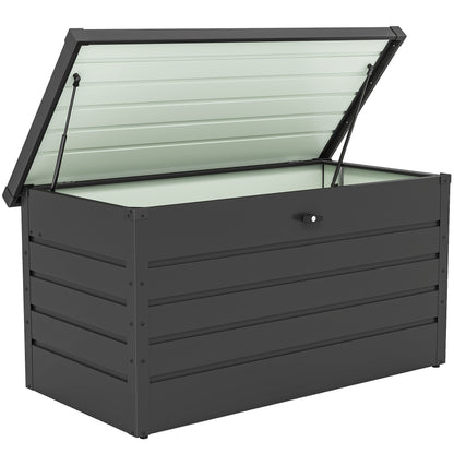 Ronamo Dark Grey Galvanised Steel Garden Storage Box 311 Litre