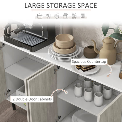 Sosule White and Grey Sideboard With 4 Doors and 2 Shelves