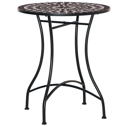 Pamone Metal Black Round Mosaic Outdoor Patio Bistro Table