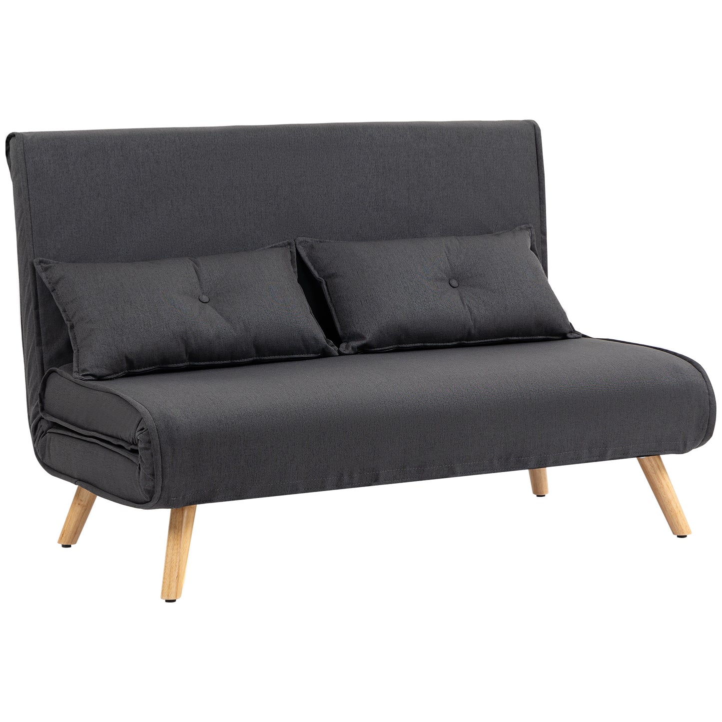 Faroco Linen Look Charcoal Grey 2 Seater Sofa Bed