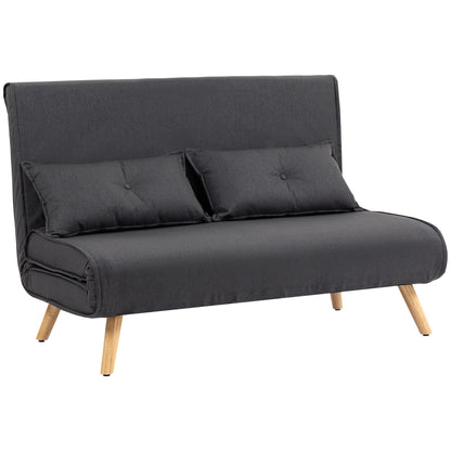 Faroco Linen Look Charcoal Grey 2 Seater Sofa Bed