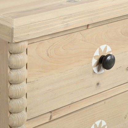 Euskadi Natural Pine Two Drawer Bedside Table