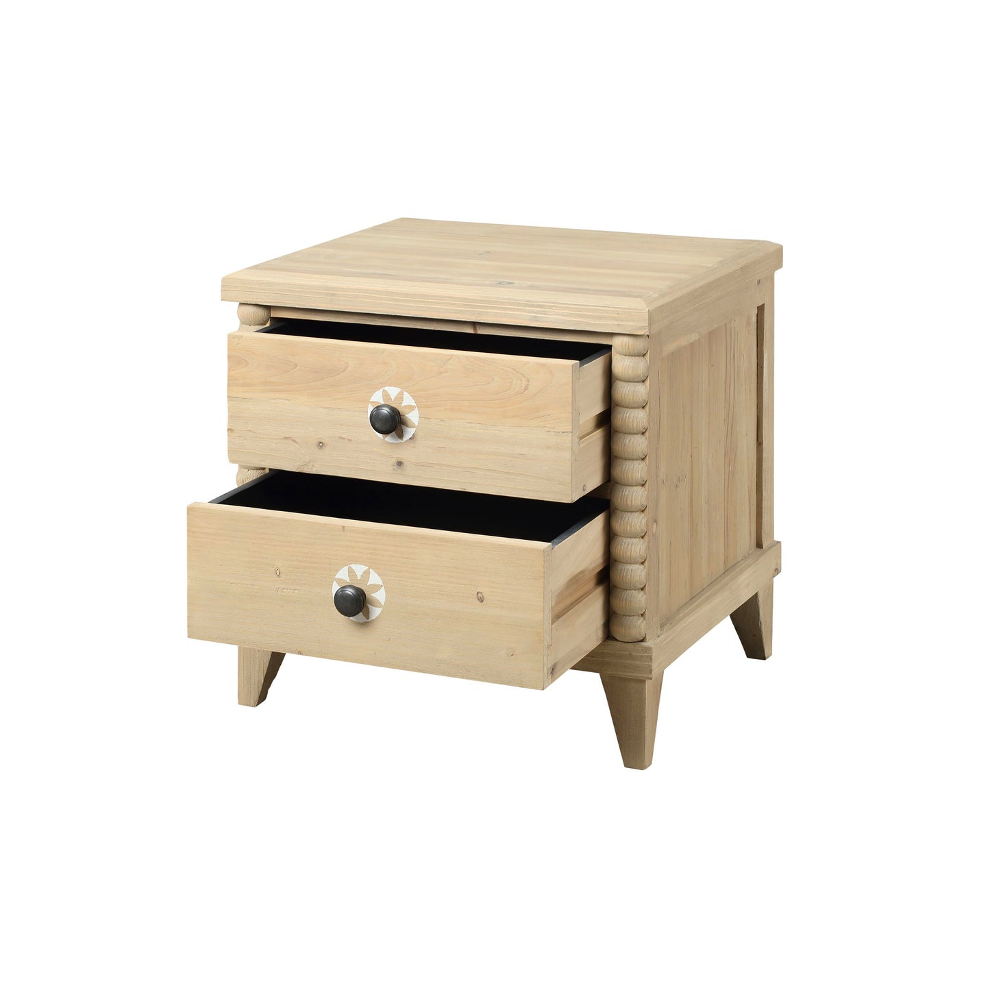 Euskadi Natural Pine Two Drawer Bedside Table